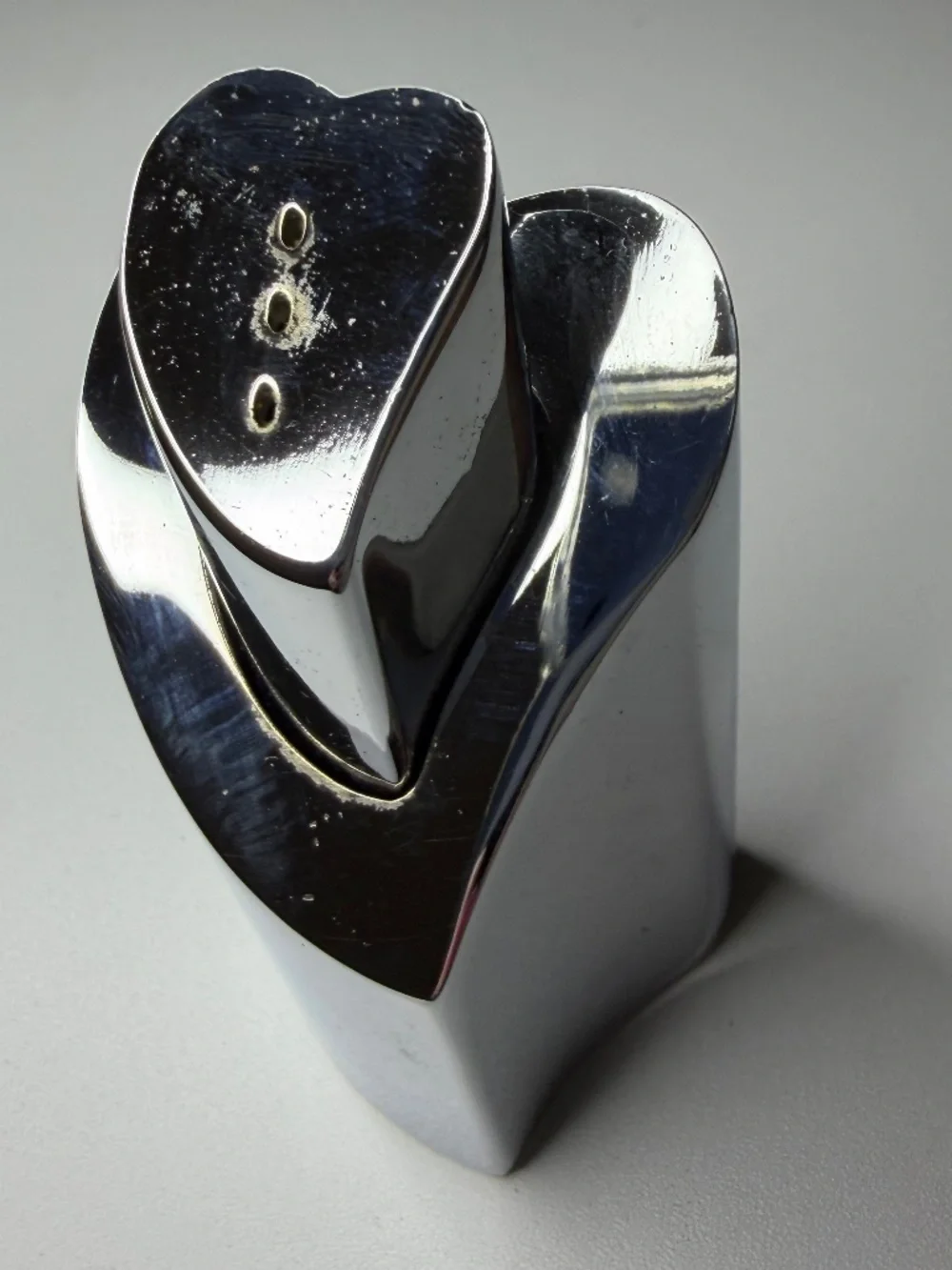 Vintage Lenox Heart in Heart Forevermore Silver Tone Salt Pepper Shaker Set 3